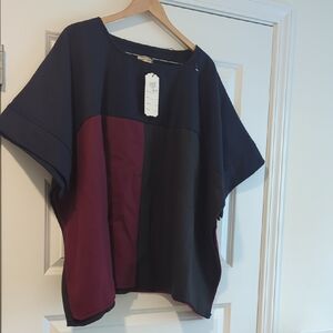 Tunic Colorblock Navy and Burgundy & Charcoal Gray P2P38 L31 Jersey Thick